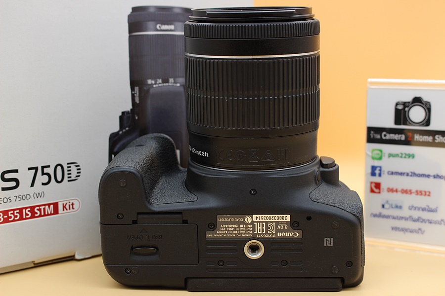 ขาย Canon EOS 750D + Lens EF-S 18-55mm IS STM อดีตประกันศูนย์ สภาพสวย ชัตเตอร์ 6,xxx รูป เมนูไทย จอติดฟิล์มแล้ว อุปกรณ์ครบกล่อง  อุปกรณ์และรายละเอียดของสิน